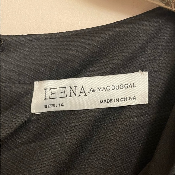 NWT IEENA for MAC DUGGAL Jersey Long Sleeve Asymmetrical Ruched Gown Size 14 - Picture 6 of 9